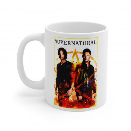 Supernatural Sam and Dean Winchester white Mug 11oz